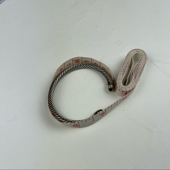 David Yurman sterling silver & 14k gold 5mm Bracelet with Black Onyx - Picture 9 of 13